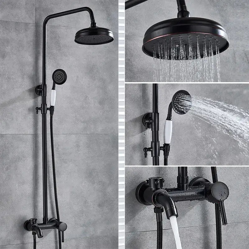 Brass Rainfall Shower Set with 8-Inch Head