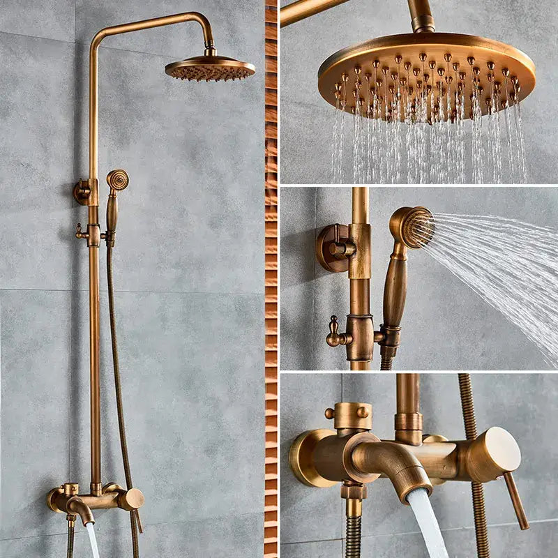 Brass Rainfall Shower Set with 8-Inch Head