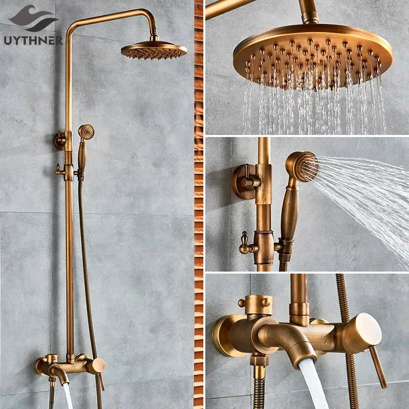 Brass Rainfall Shower Set with 8-Inch Head