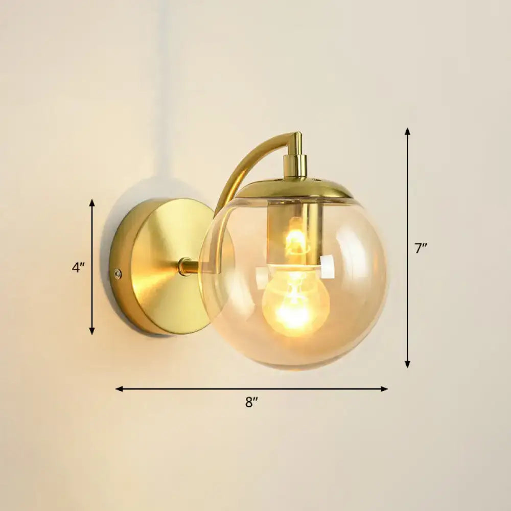 Brass Smoked Glass Stair Light