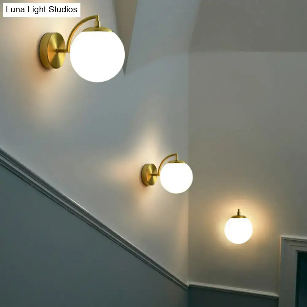 Brass Smoked Glass Stair Light