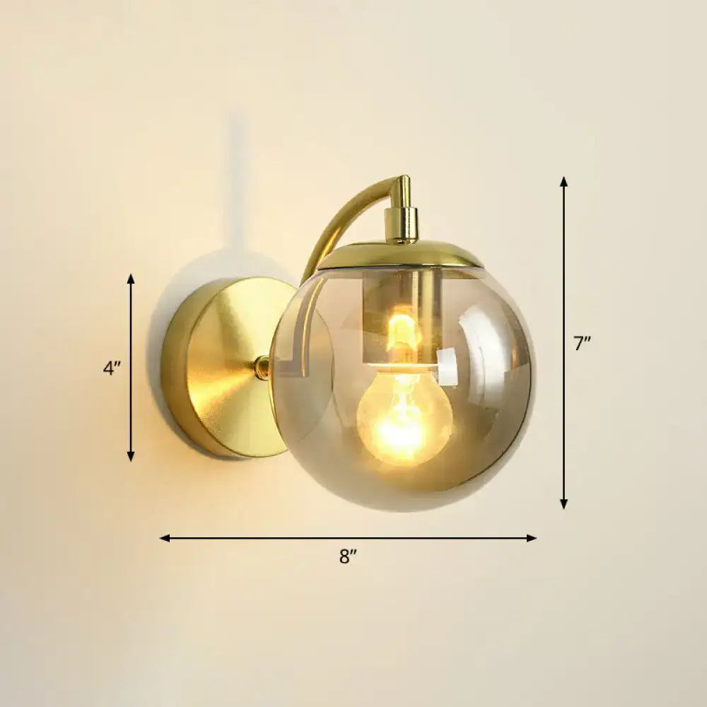 Brass Smoked Glass Stair Light