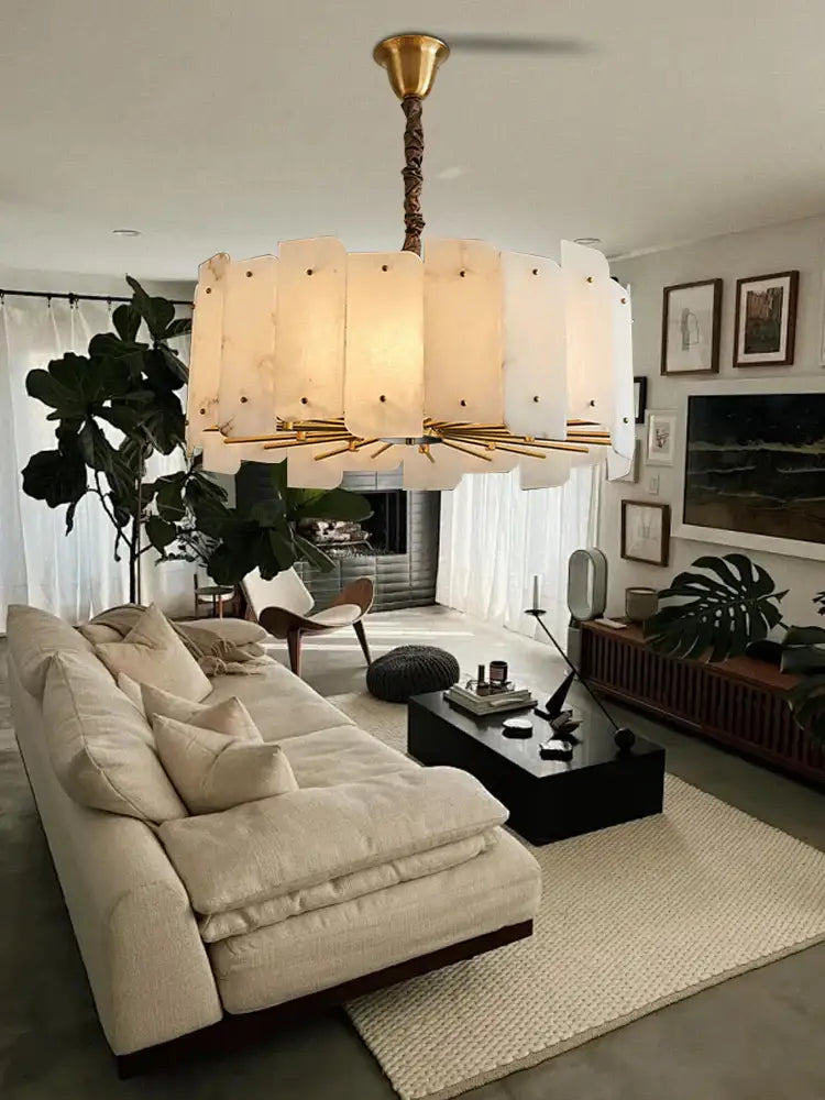 Brass Stone Pendant Light
