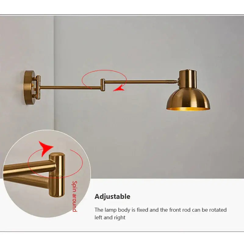 Brass Telescopic Swing-Arm Wall Lamp