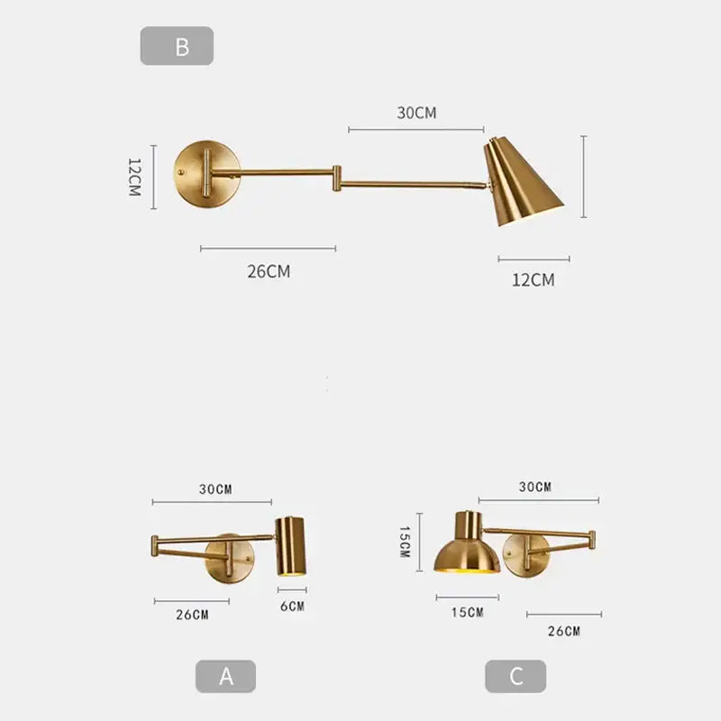 Brass Telescopic Swing-Arm Wall Lamp