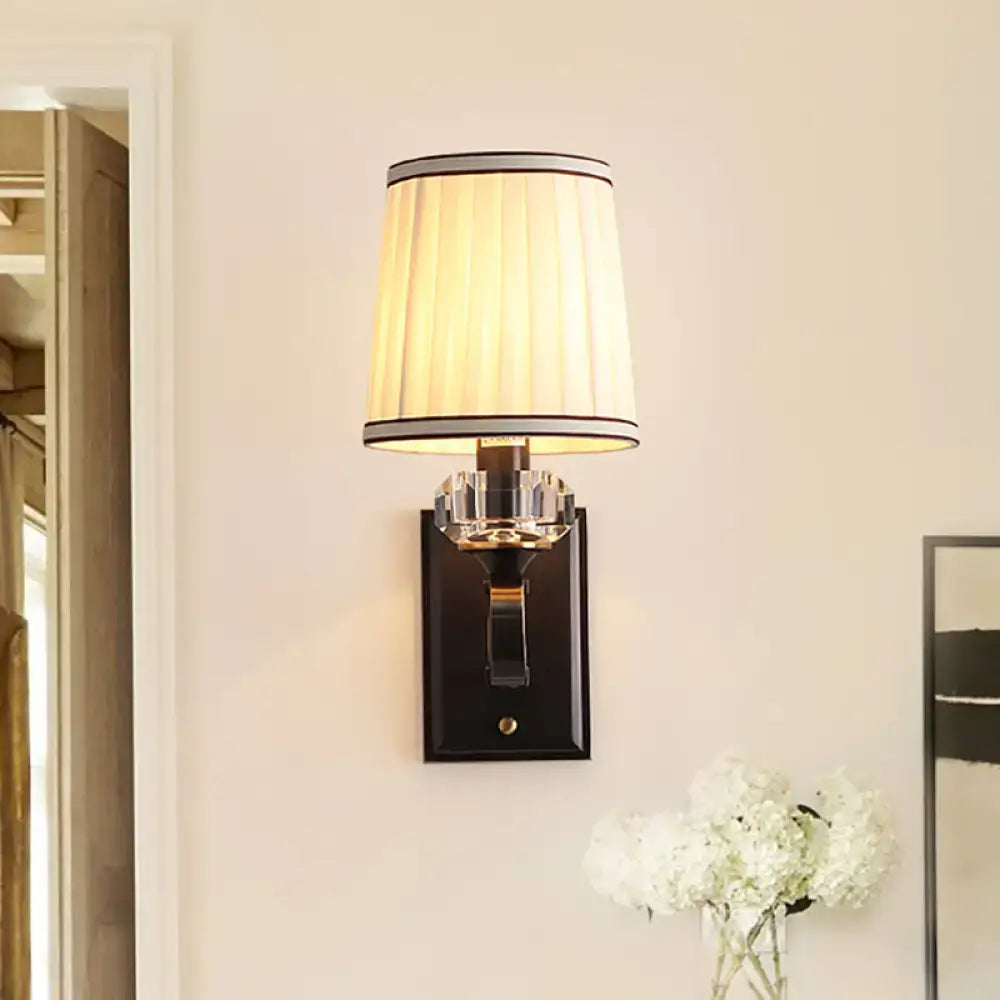 Brass Pleated Shade Sconce