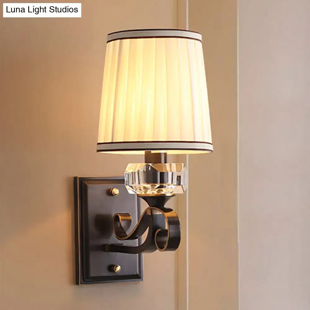 Brass Pleated Shade Sconce
