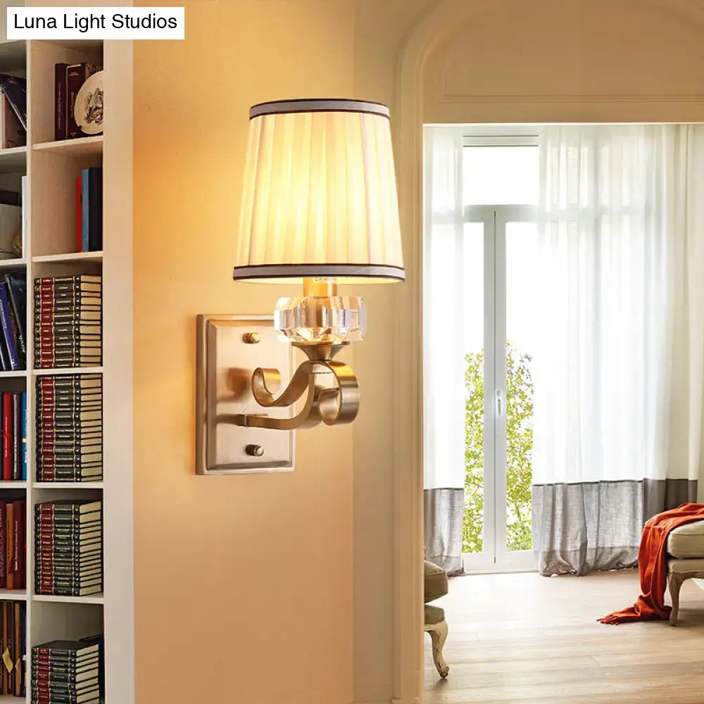 Brass Pleated Shade Sconce