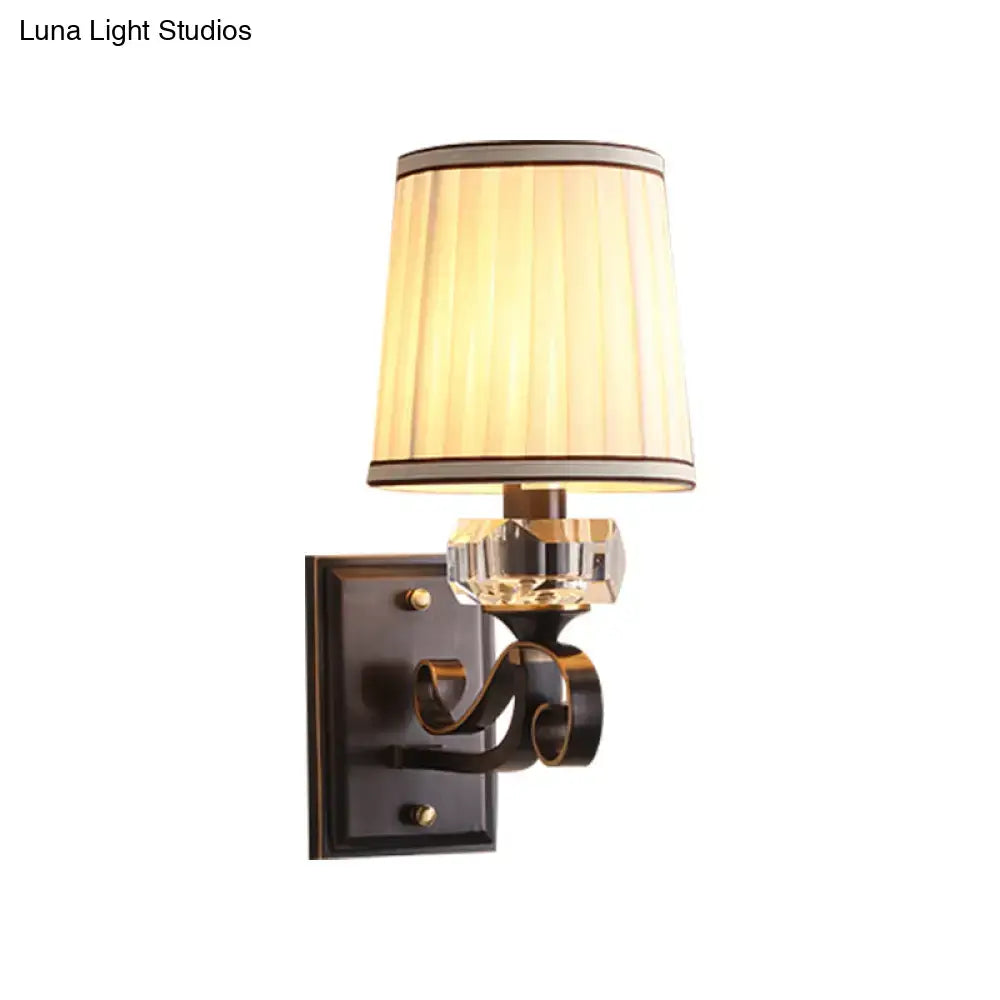 Brass Pleated Shade Sconce