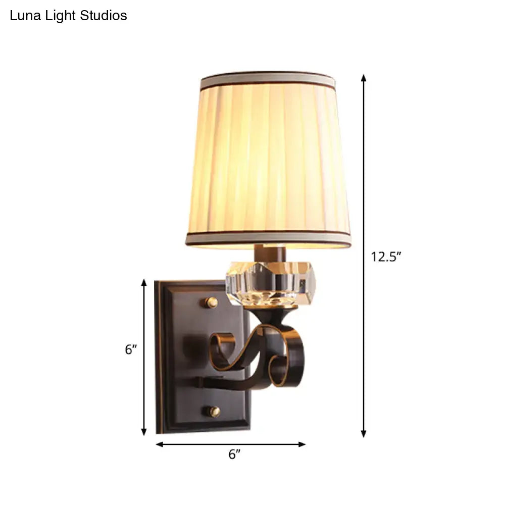Brass Pleated Shade Sconce