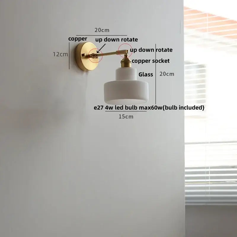 Brass Glass Globe Wall Lamp