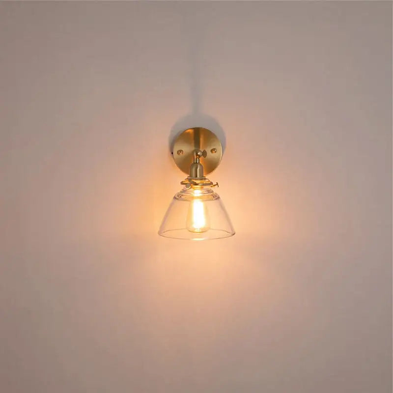 Brass Glass Globe Wall Lamp