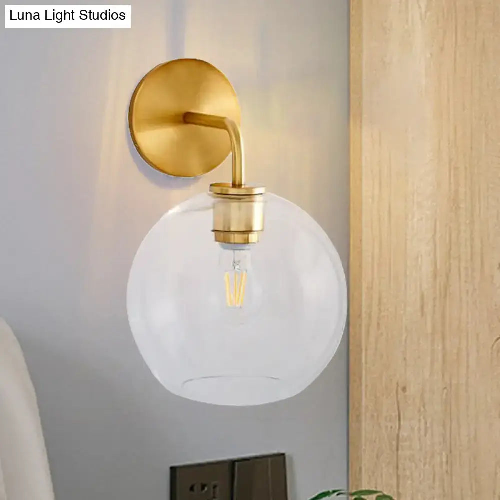Brass White Glass Wall Lamp