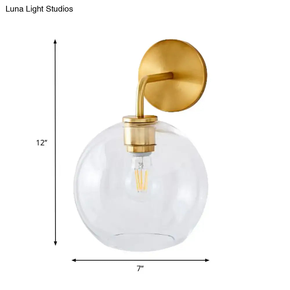 Brass White Glass Wall Lamp