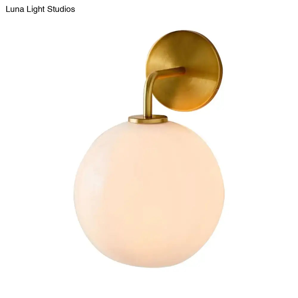 Brass White Glass Wall Lamp