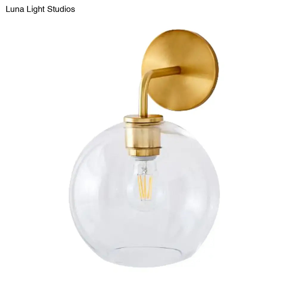 Brass White Glass Wall Lamp