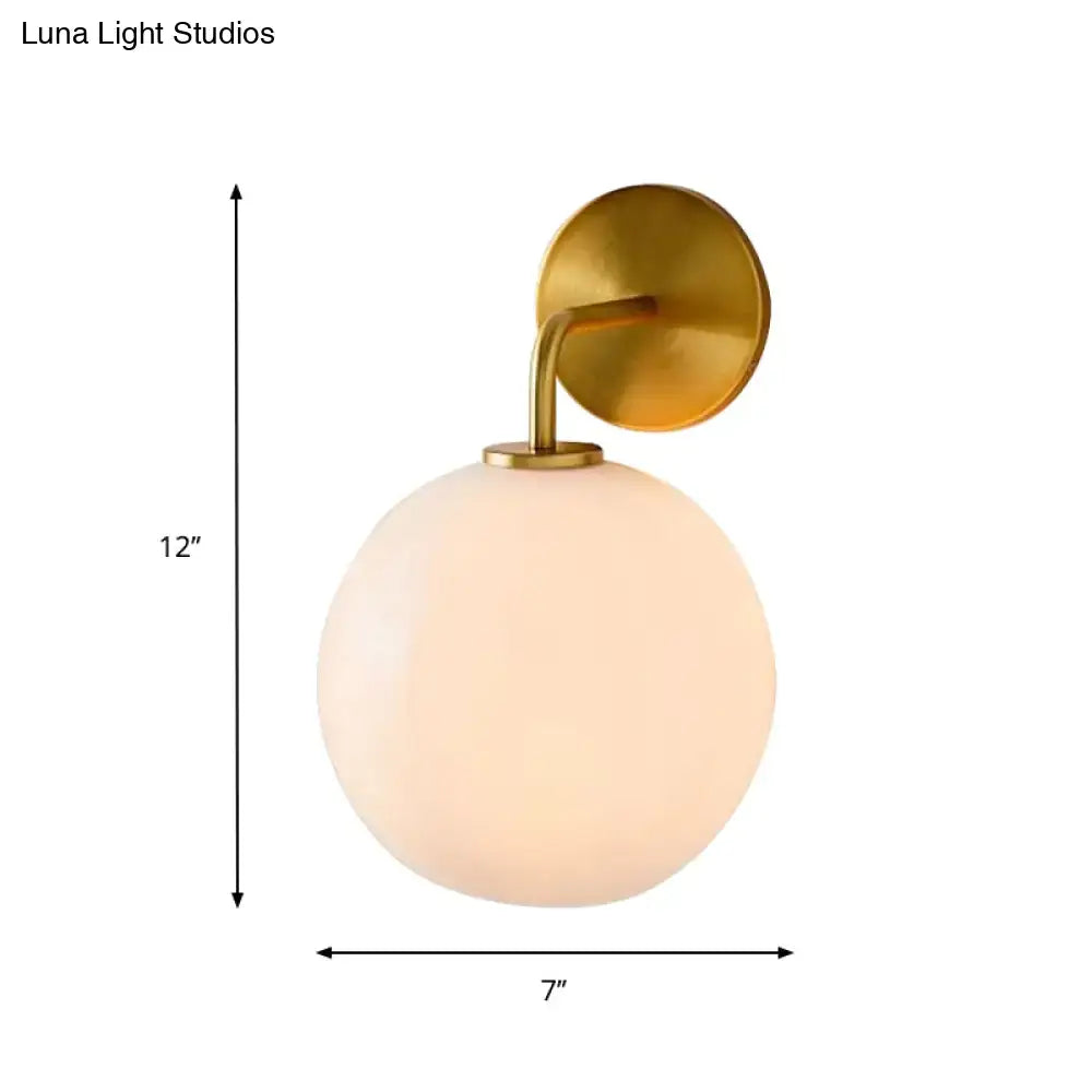 Brass White Glass Wall Lamp