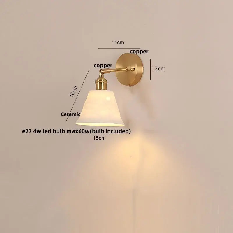 Brass Frosted Glass Wall Lamp