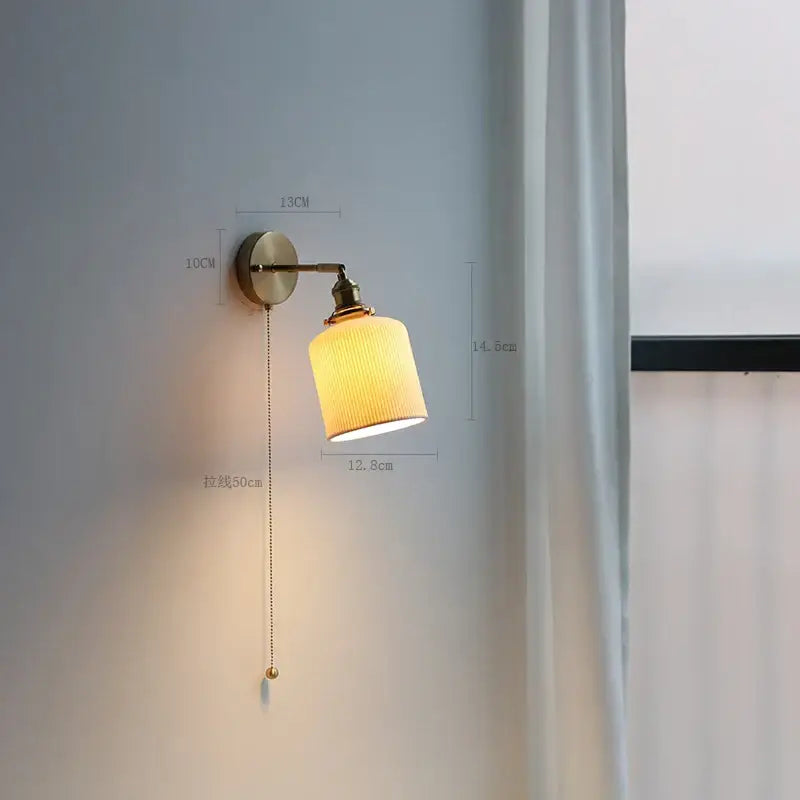 Brass Ribbed Glass Lamp