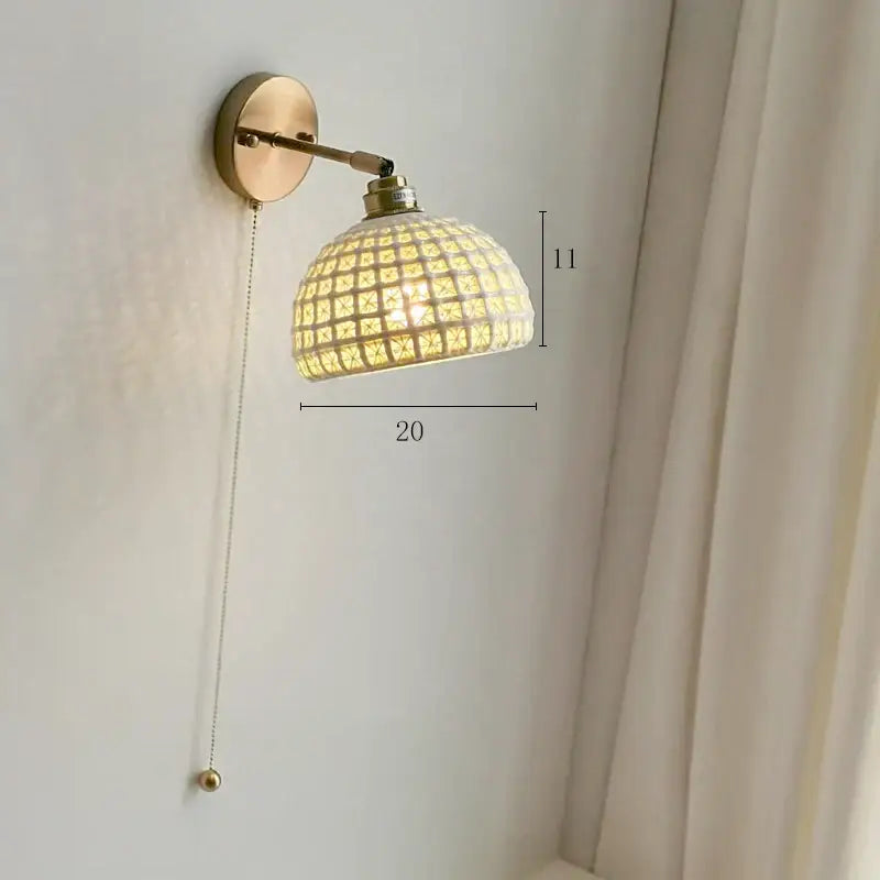 Brass Ribbed Glass Lamp
