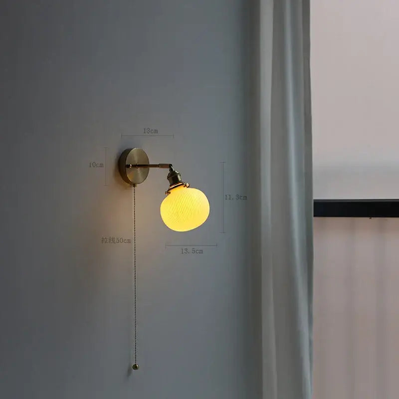 Brass Ribbed Glass Lamp