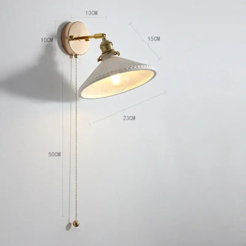 Brass Ribbed Glass Lamp