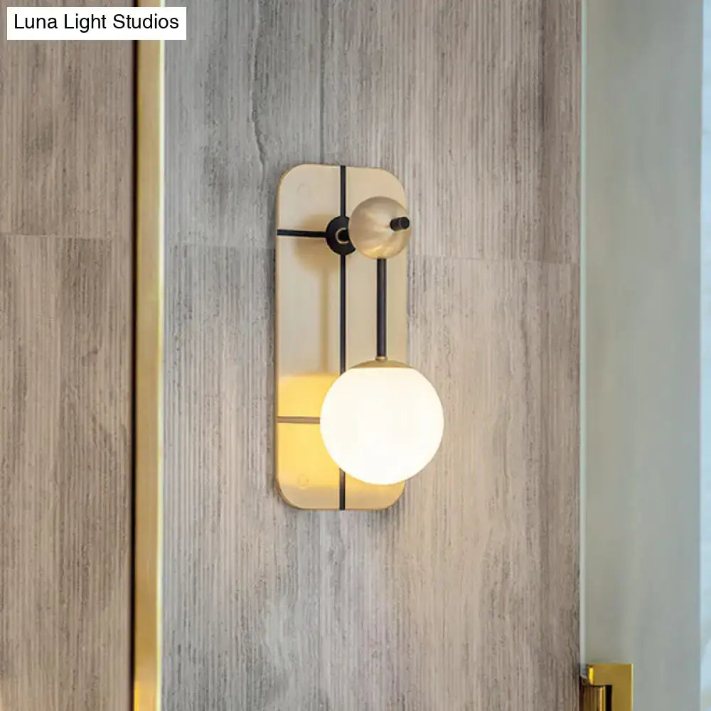 Brass Opal Wall Sconce for Hallway Bedroom