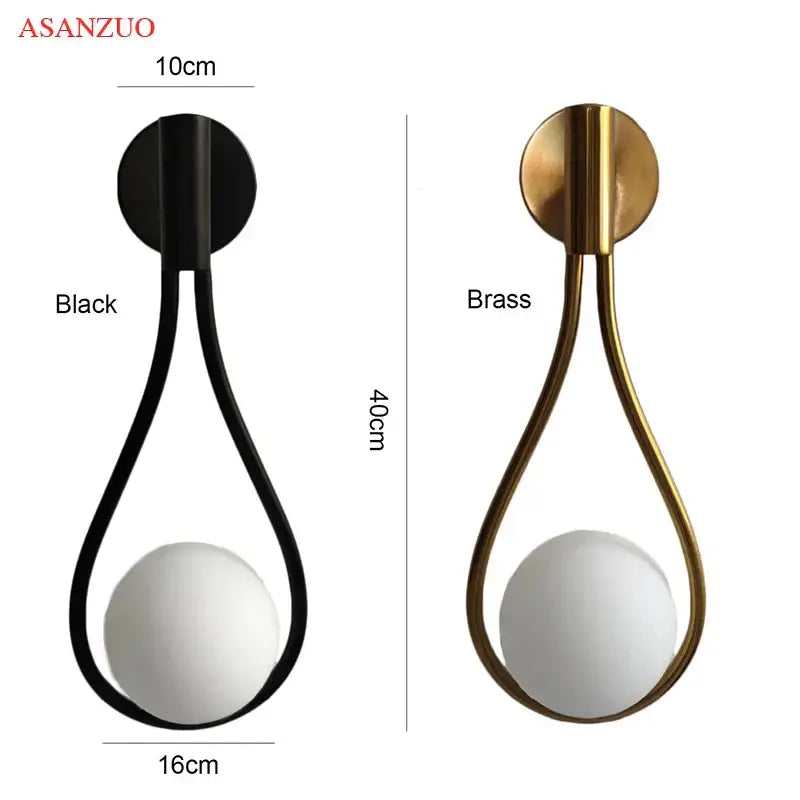 Brass Teardrop Glass Sconce