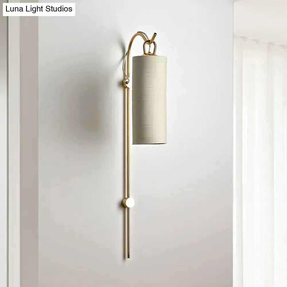 Brass White Tube Sconce