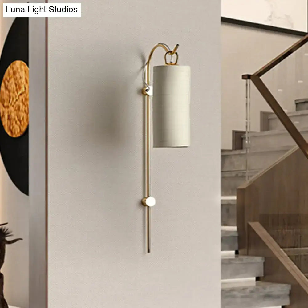 Brass White Tube Sconce