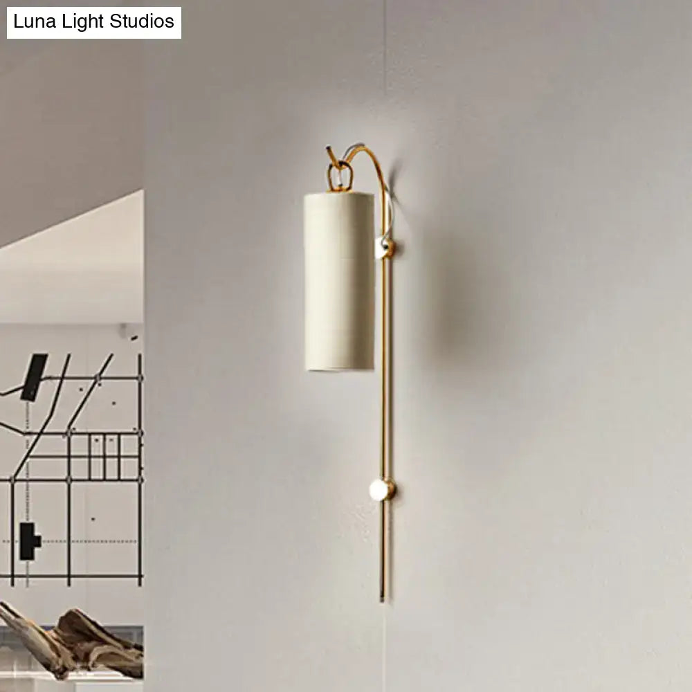 Brass White Tube Sconce