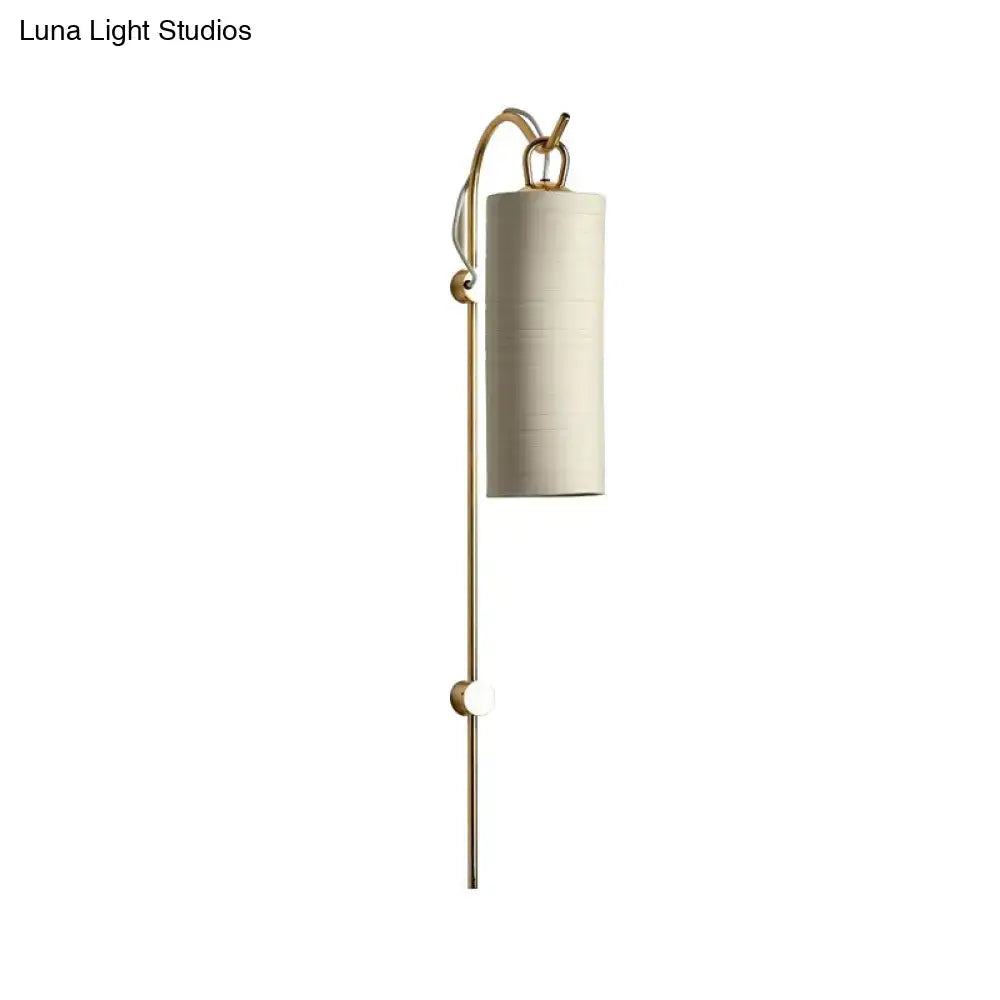 Brass White Tube Sconce