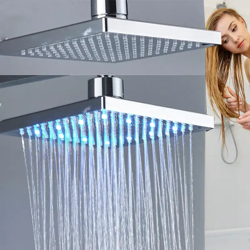 Chrome LED Rainfall Showerhead