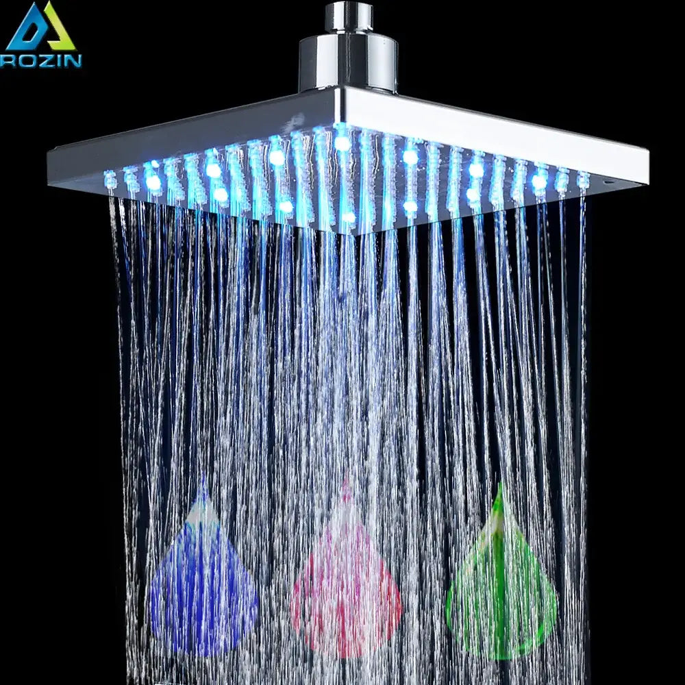 Chrome LED Rainfall Showerhead