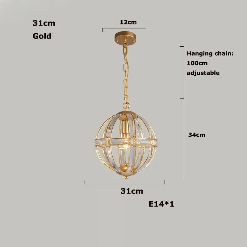 Bronze Globe LED Chandelier