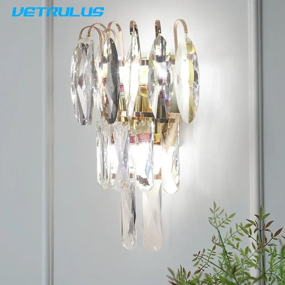 Bronze Crystal Wall Light