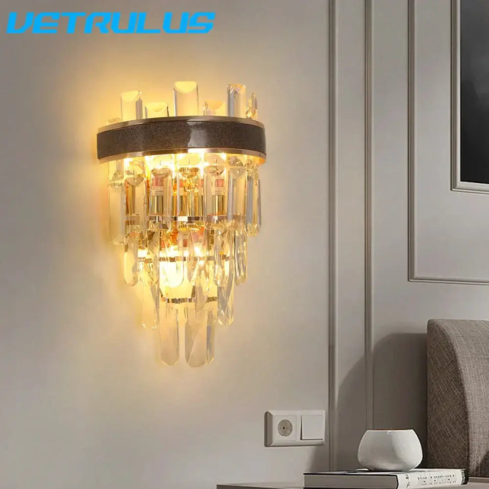 Bronze Crystal Wall Light