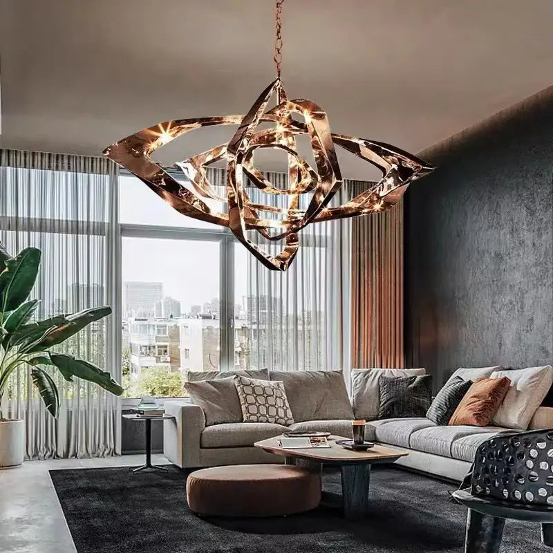 Bronze Geometric Pendant Light