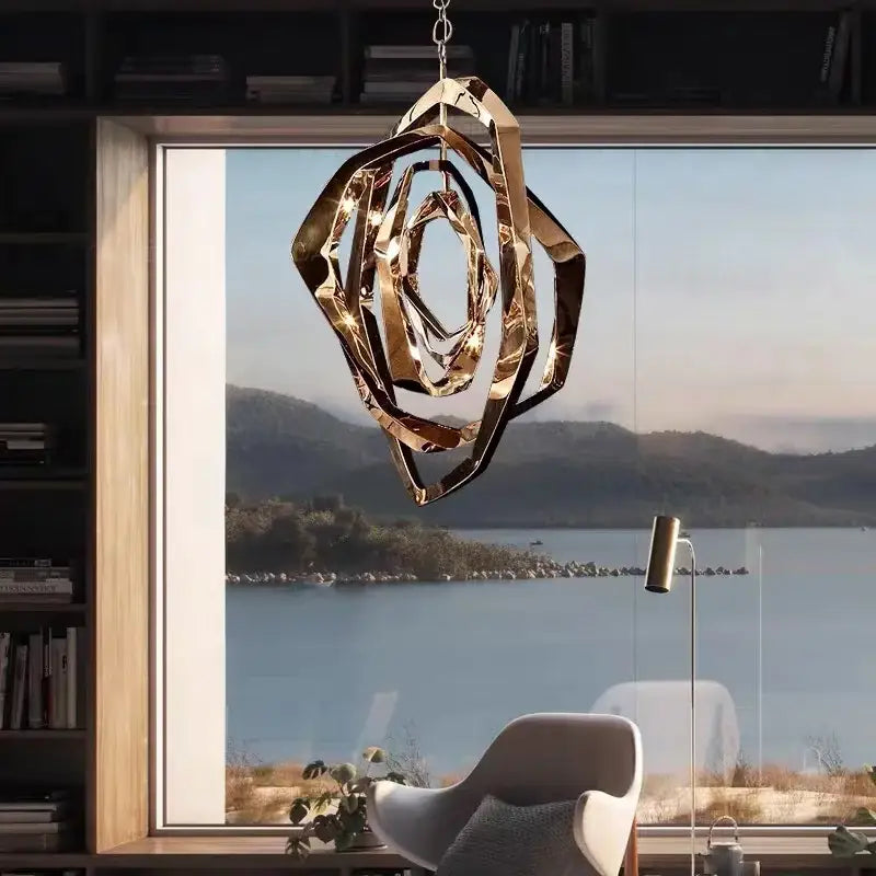 Bronze Geometric Pendant Light