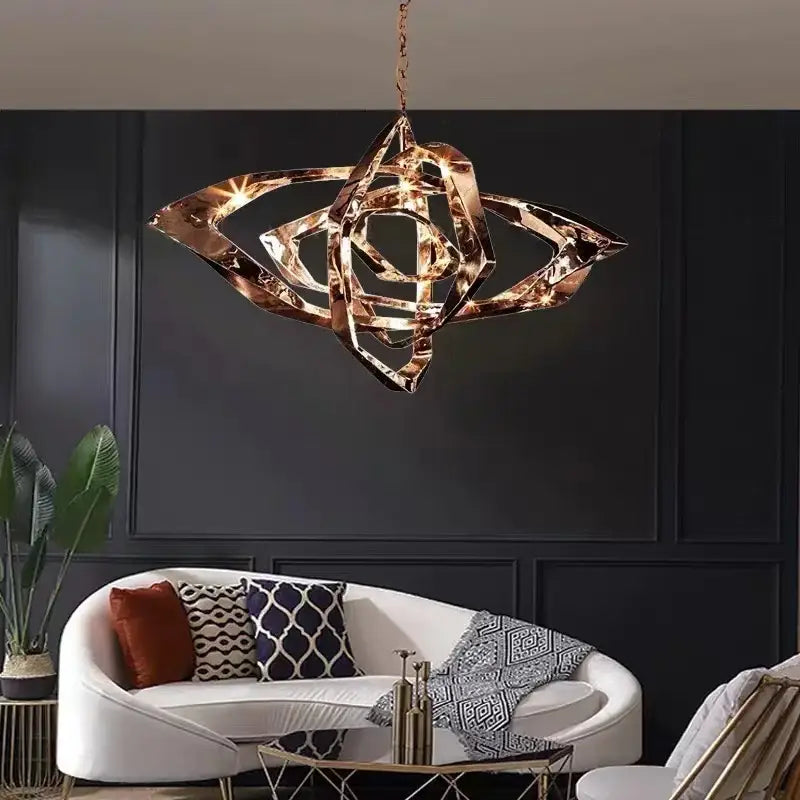 Bronze Geometric Pendant Light