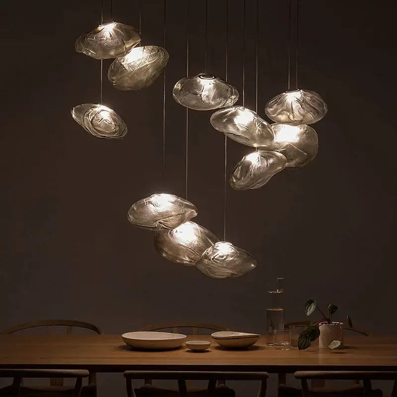 Bronze Glass Cloud Chandelier