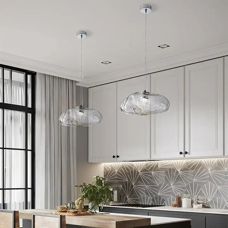Bronze Glass Cloud Chandelier