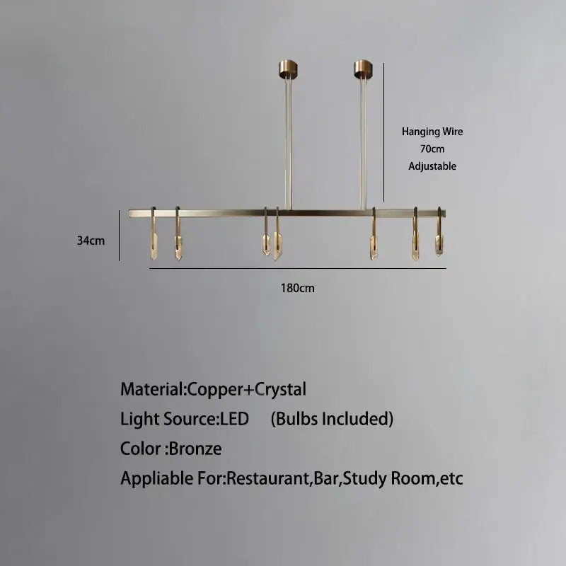Bronze Crystal Hanging Lamp