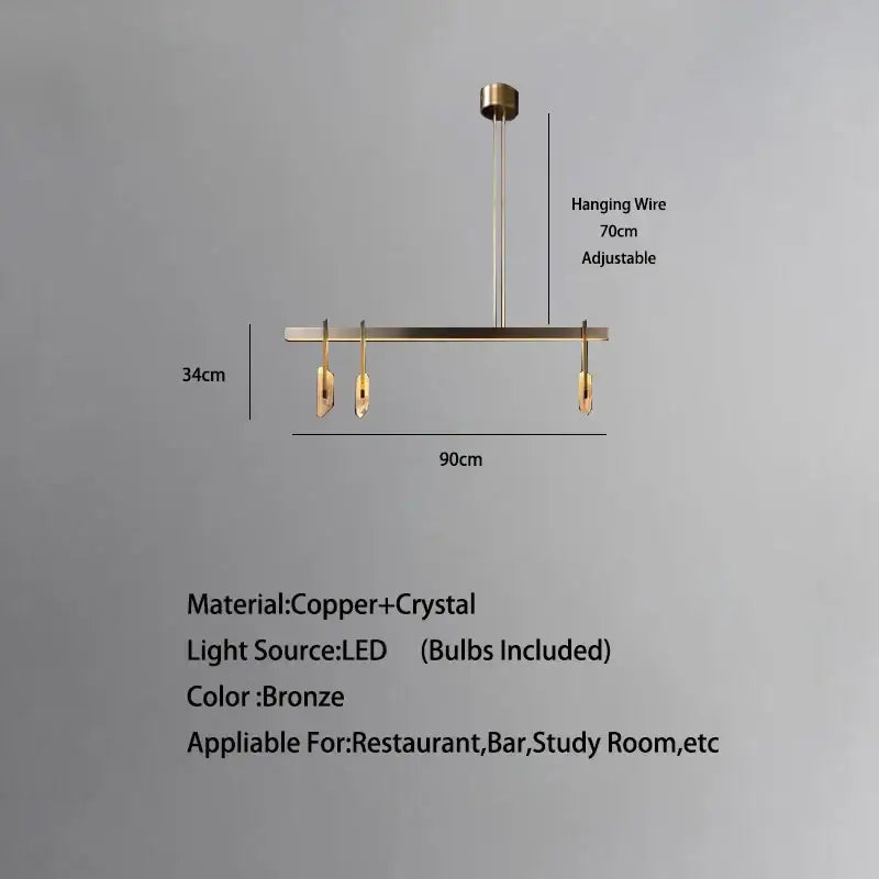 Bronze Crystal Hanging Lamp