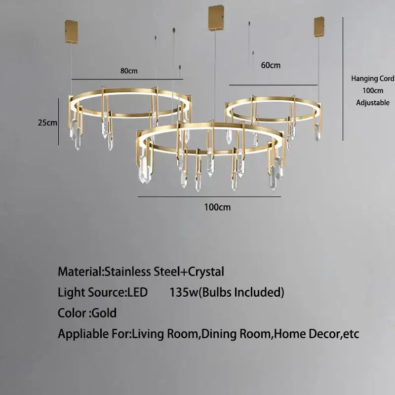 Bronze Crystal Hanging Lamp