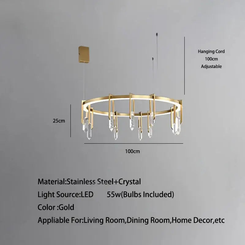 Bronze Crystal Hanging Lamp