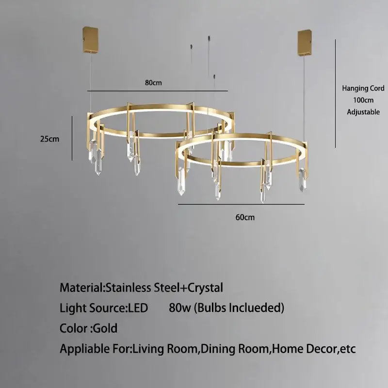 Bronze Crystal Hanging Lamp