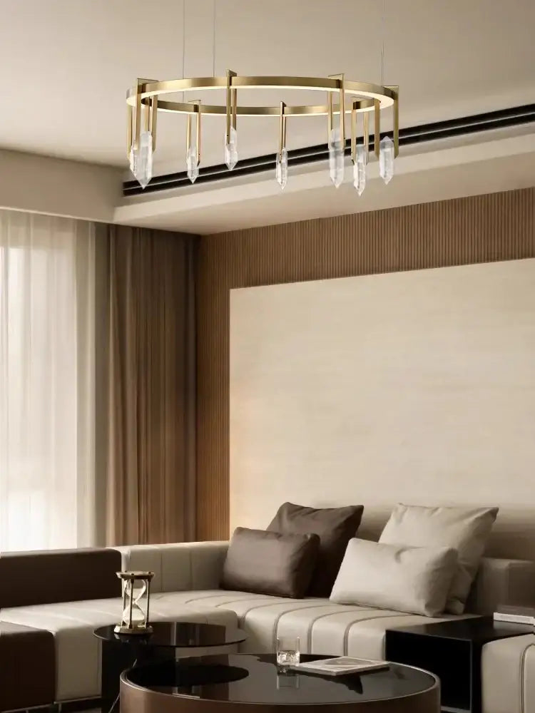 Bronze Crystal Hanging Lamp