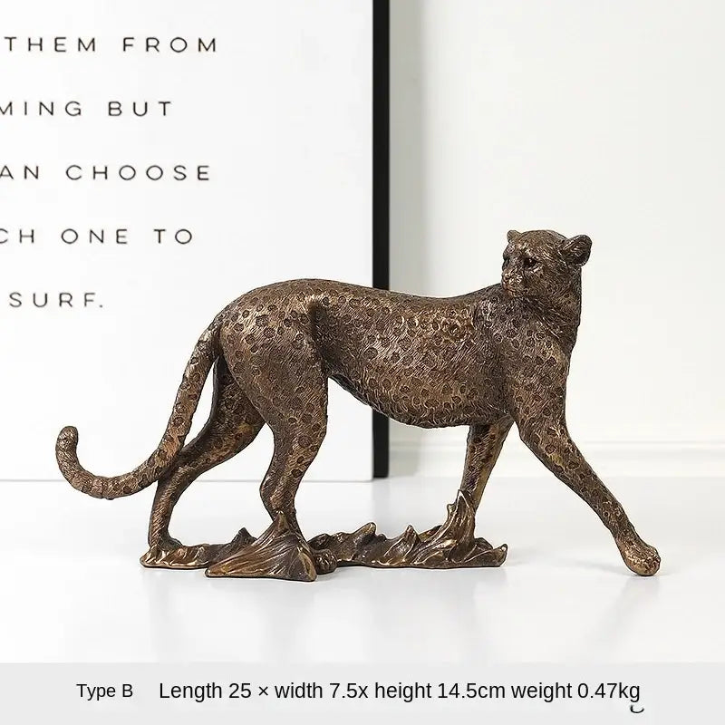 Gold Leopard Decor Figurine