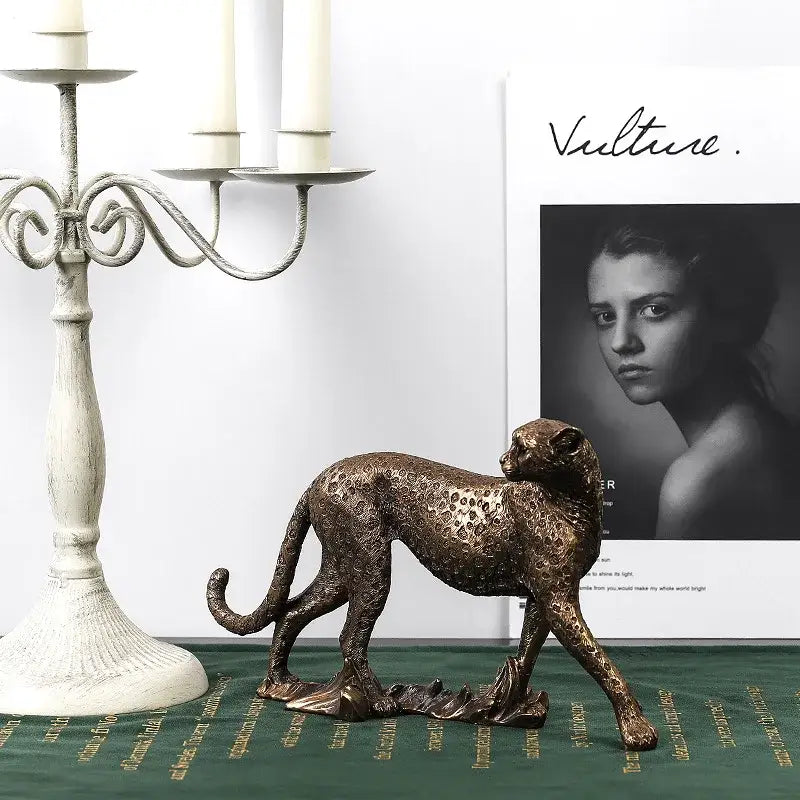Gold Leopard Decor Figurine